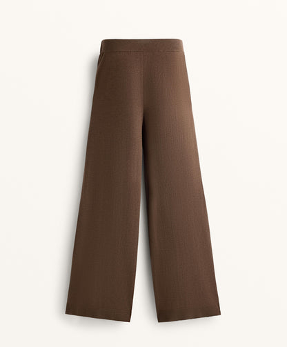 10% cashmere straight knit trousers