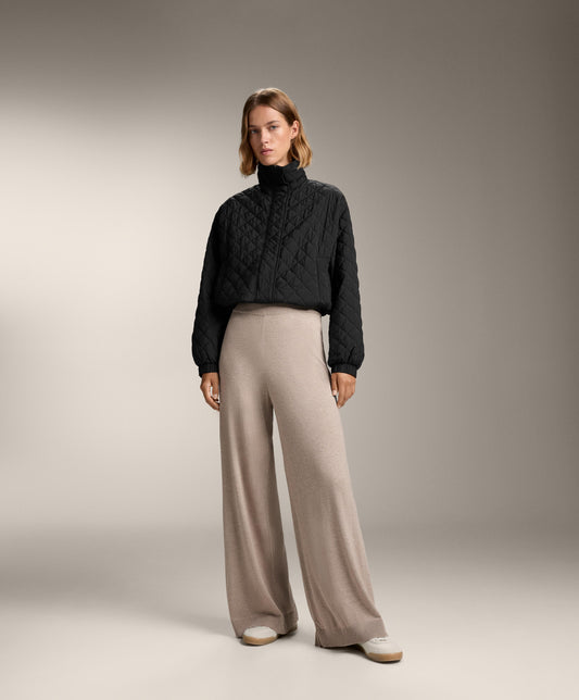 10% cashmere straight knit trousers