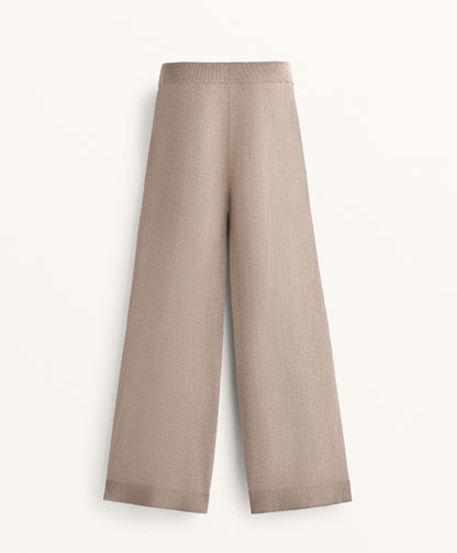 10% cashmere straight knit trousers
