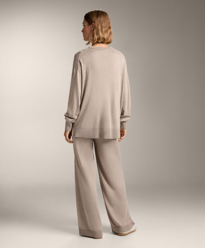10% cashmere straight knit trousers
