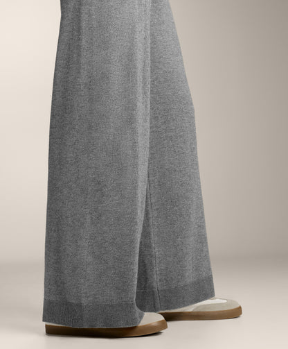 10% cashmere straight knit trousers