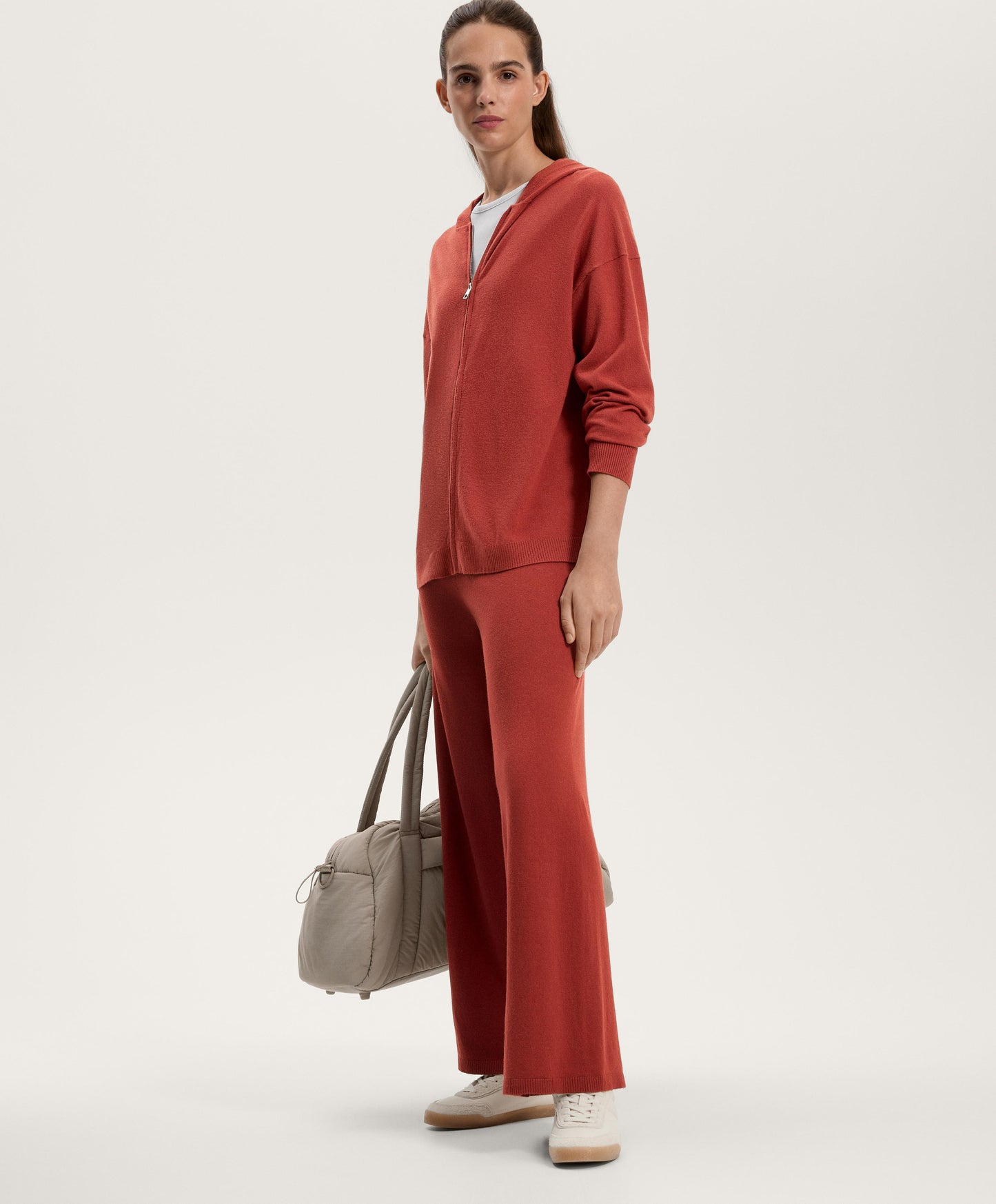 Straight fit knit trousers