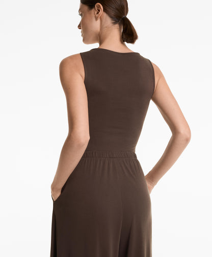 Floaty crossover jumpsuit with modal