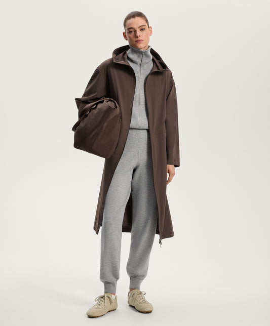Long half-zip knit jumpsuit