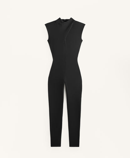 Comfortlux draped neck long jumpsuit