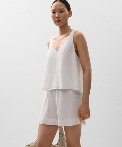 V-neck 100% linen top