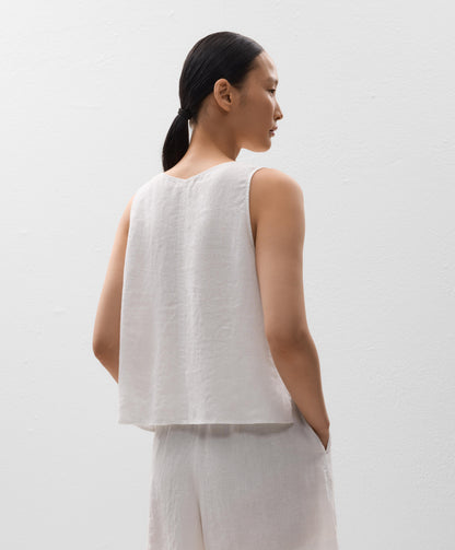 V-neck 100% linen top