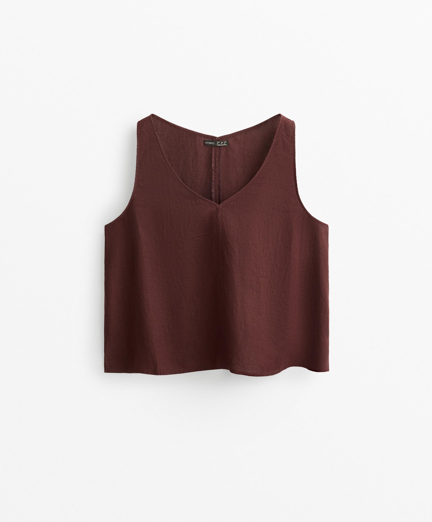 V-neck 100% linen top