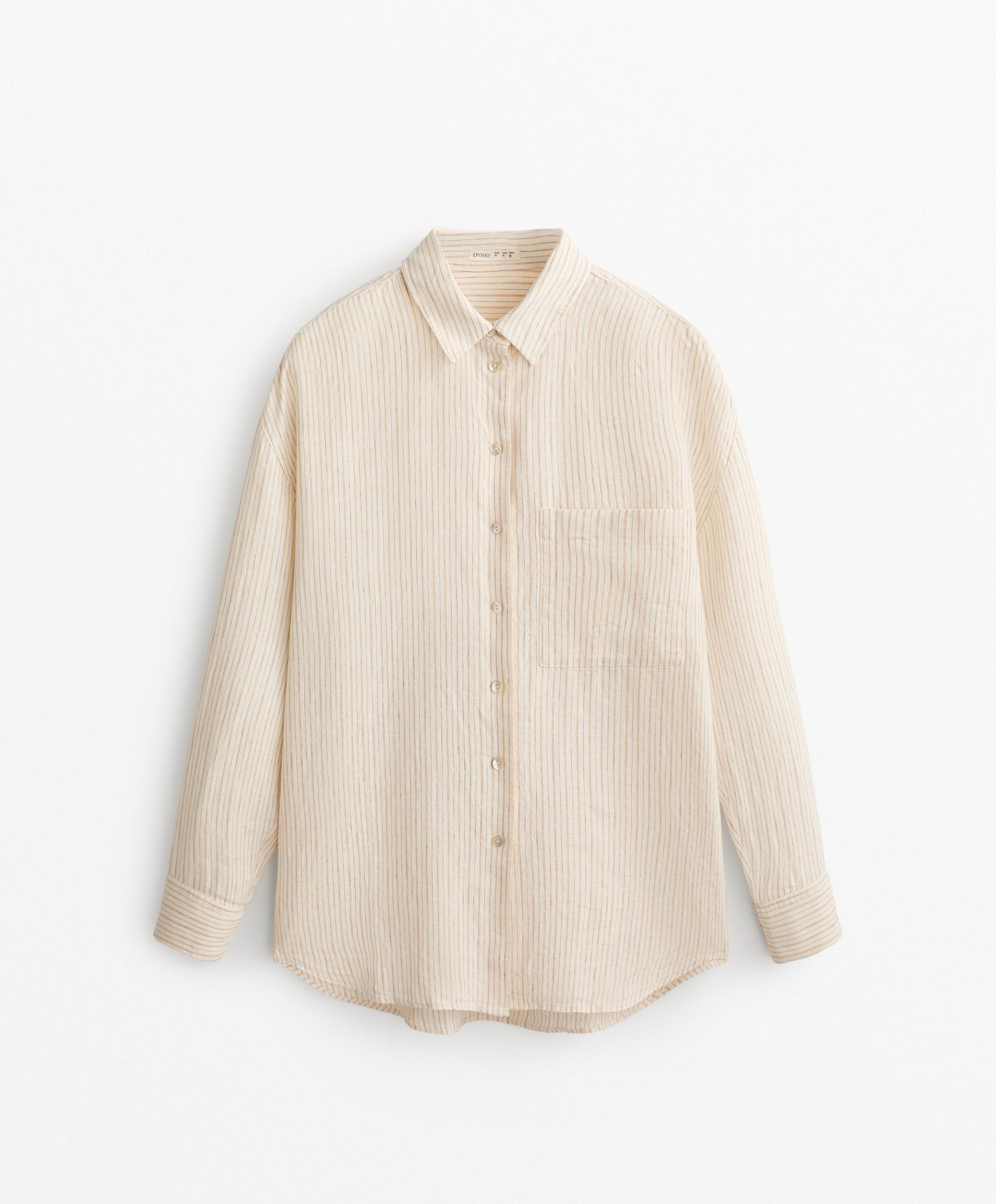 Striped 100% linen relaxed shirt