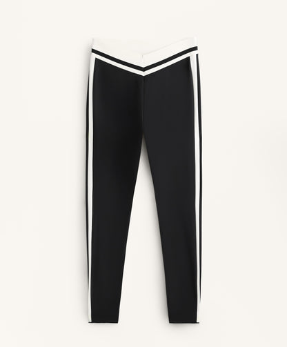 Perfect-adapt high rise ankle-length leggings with side line