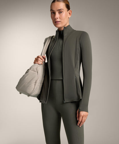 Light warm peplum technical jacket