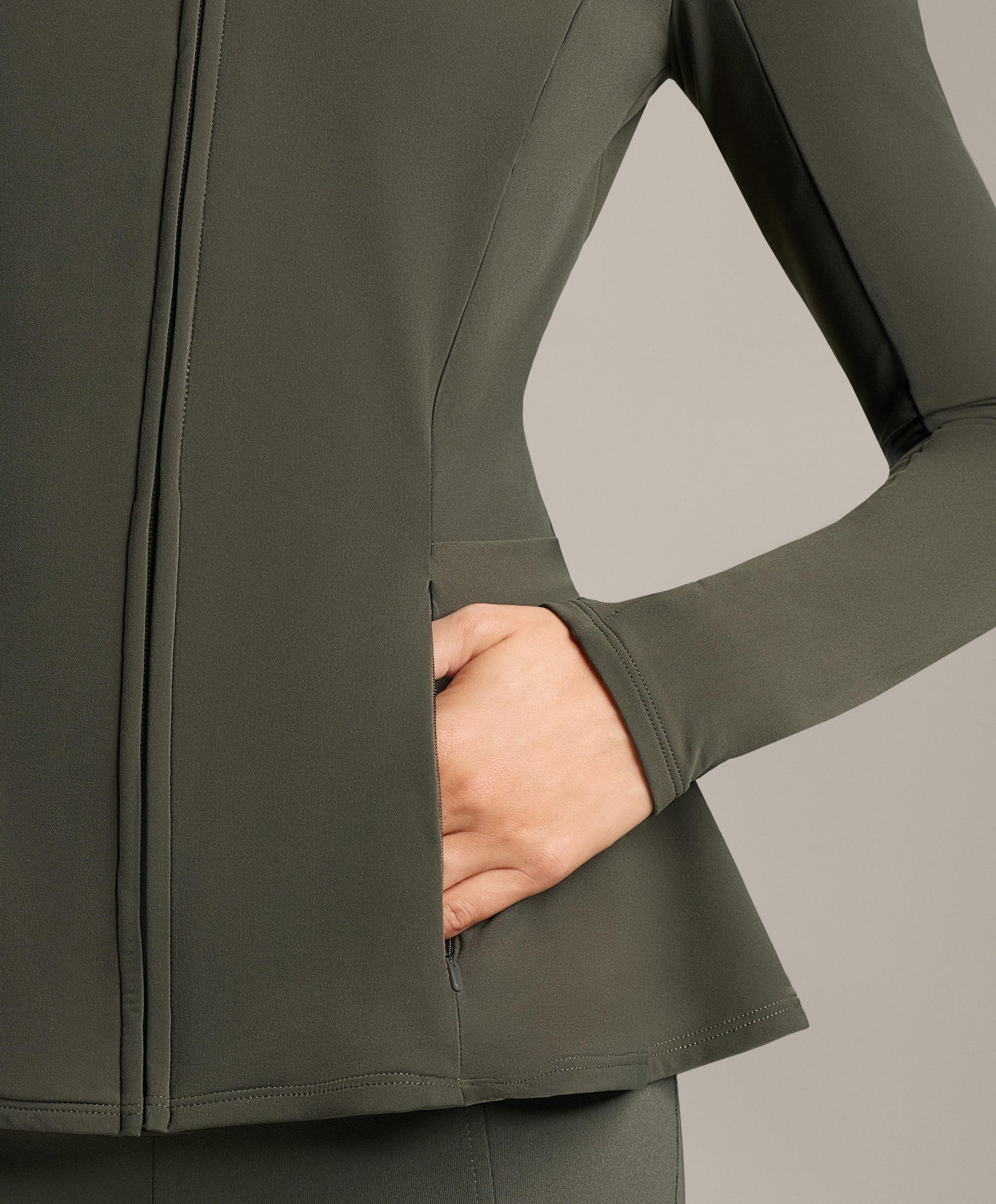 Light warm peplum technical jacket