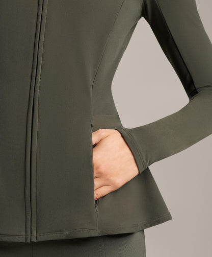 Light warm peplum technical jacket