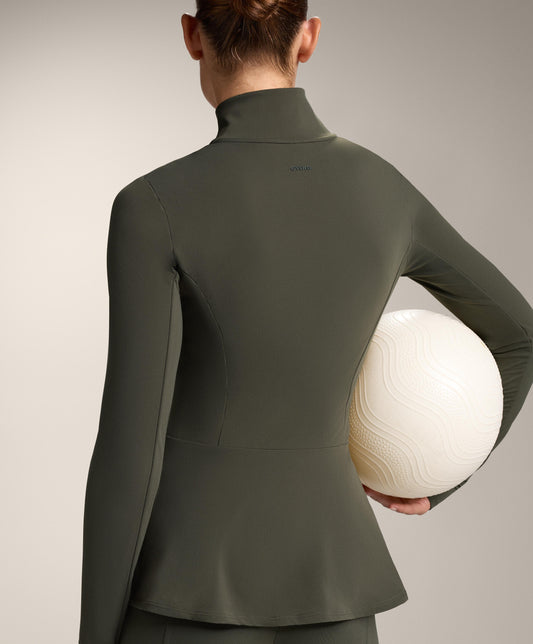 Light warm peplum technical jacket