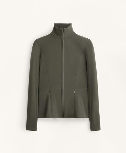 Light warm peplum technical jacket