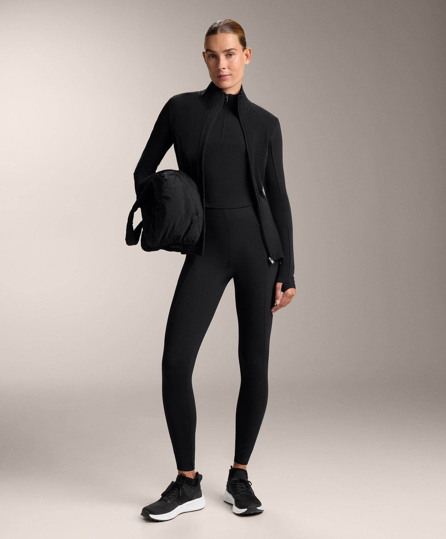 Light warm peplum technical jacket