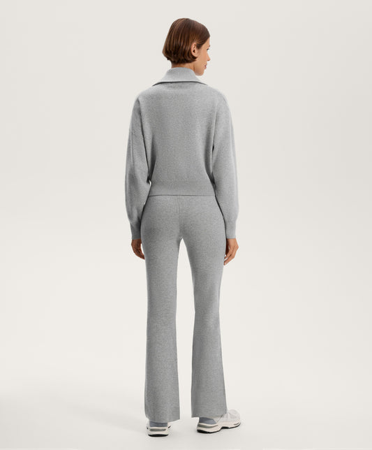 High neck knit jacket with pockets