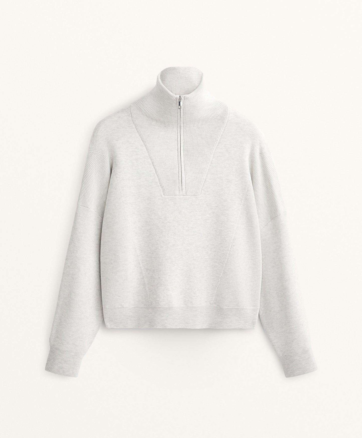 Rib knit half-zip jumper