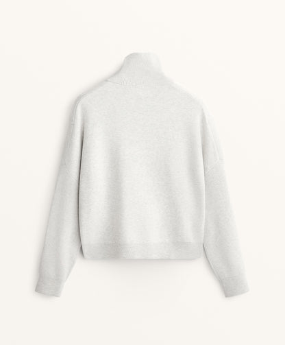 Rib knit half-zip jumper