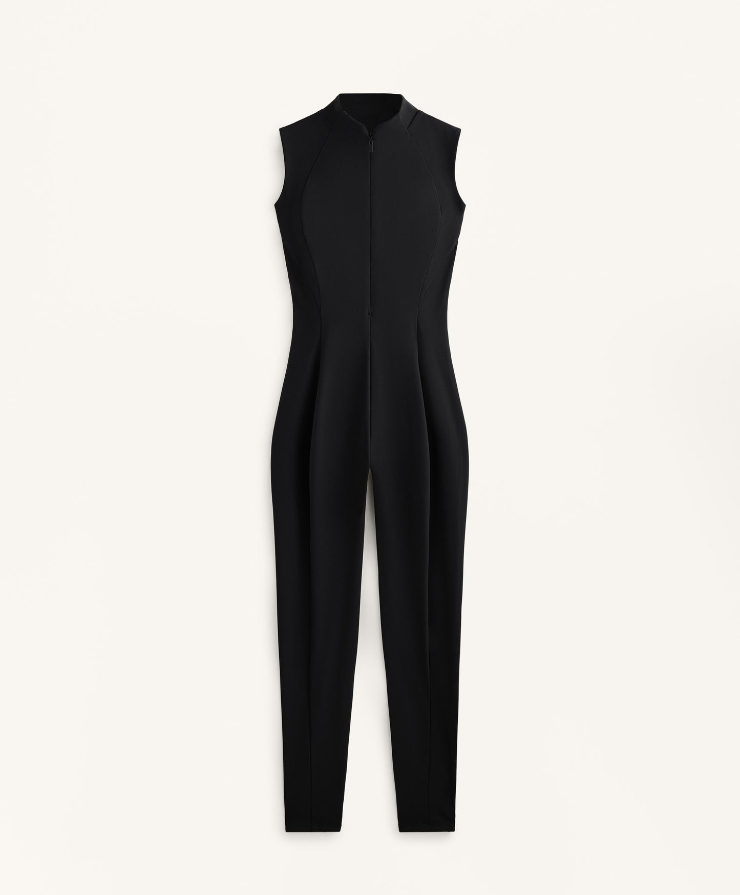 Compressive half-zip long jumpsuit