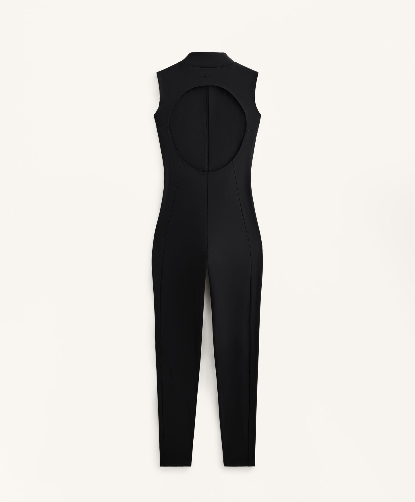Compressive half-zip long jumpsuit