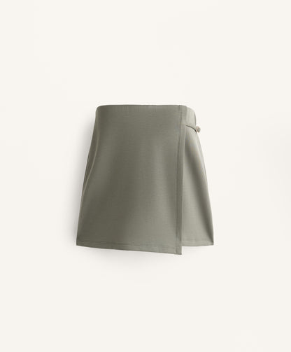 Soft-touch modal buckle trouser skirt