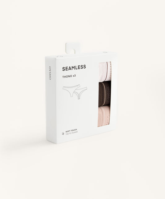 3 seamless soft touch thongs