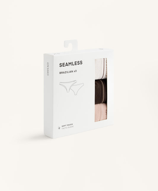 3 Brazilian briefs seamless soft touch