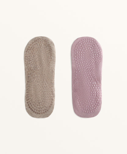 2 pairs of cotton blend yoga and Pilates socks