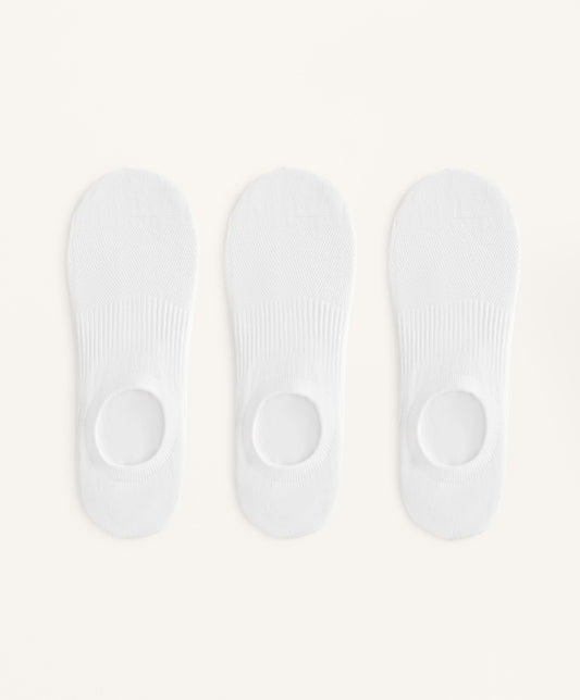 3 pairs of high cut sports cotton blend invisible socks