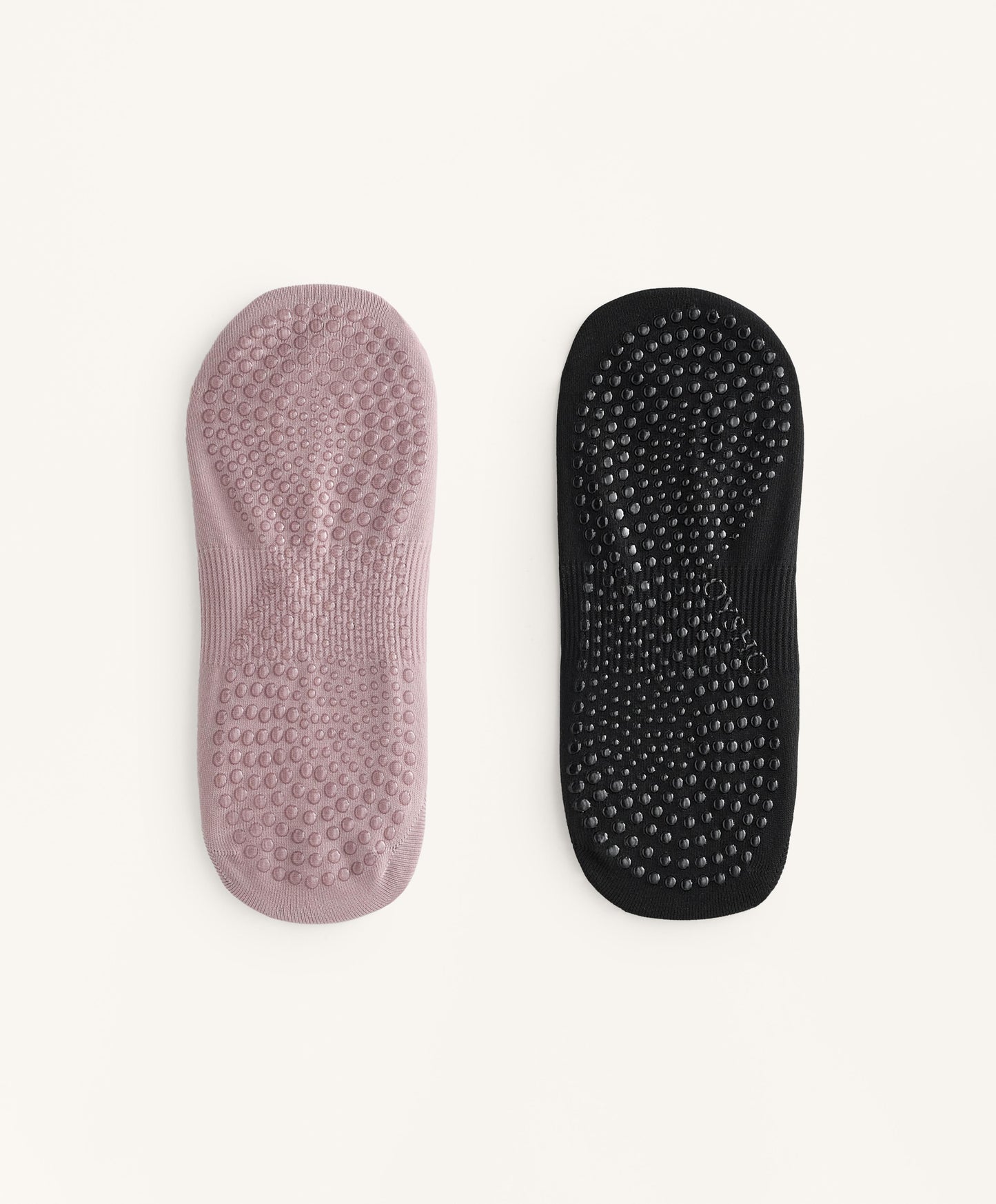 2 pairs of yoga and pilates polyamide blend double strap socks