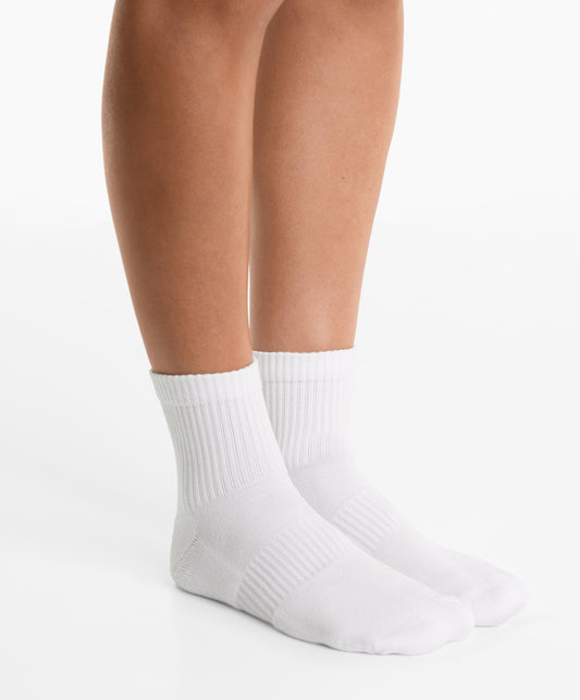 3 pairs of quarter-length sports cotton-blend socks