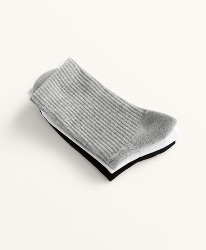 3 pairs of cotton blend classic sports socks