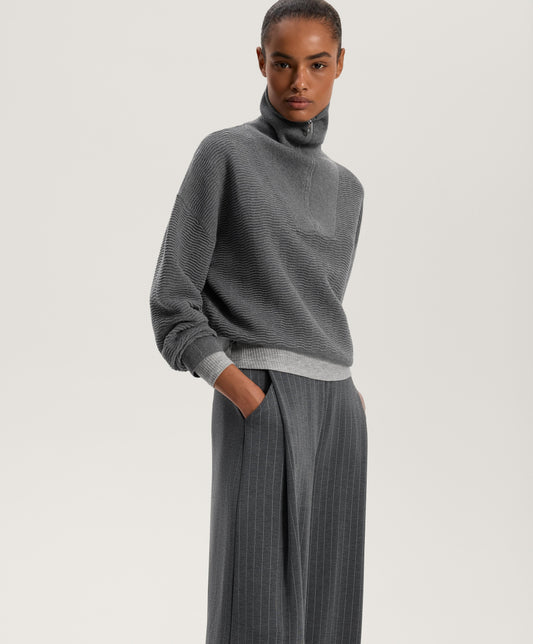 Textured Half-Zip Knit Jumper