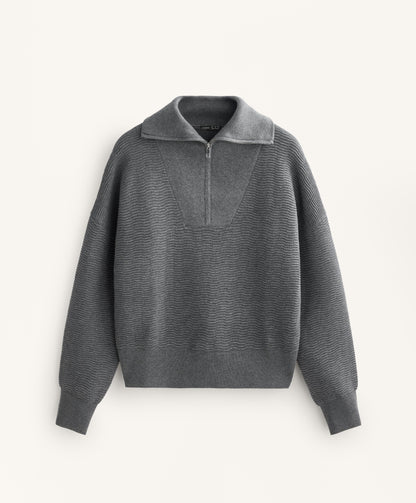 Textured Half-Zip Knit Jumper