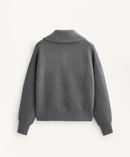 Textured Half-Zip Knit Jumper