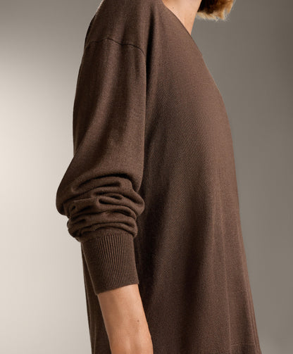 Round neck knit jumper 10% cashmere