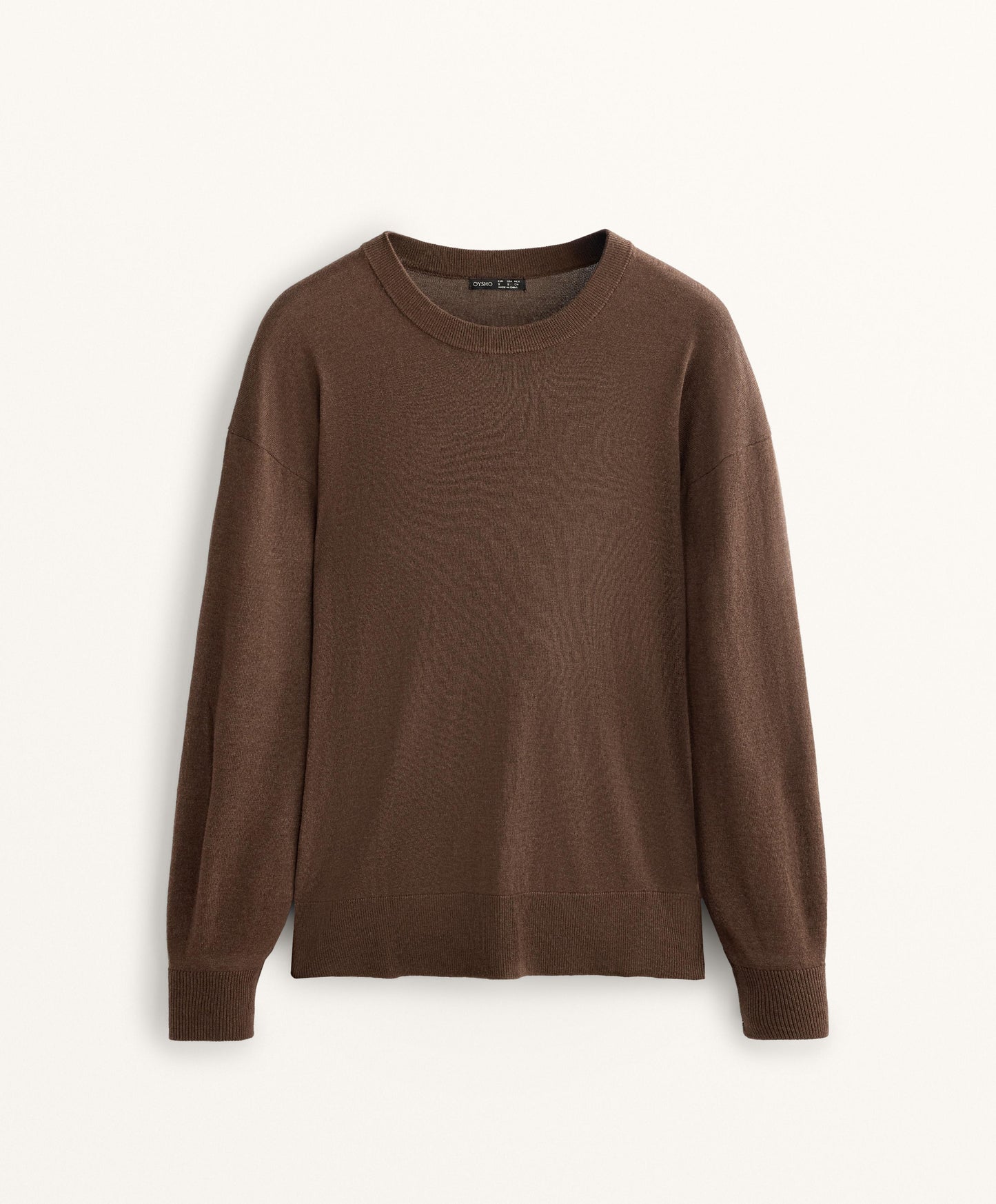 Round neck knit jumper 10% cashmere