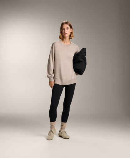 Round neck knit jumper 10% cashmere
