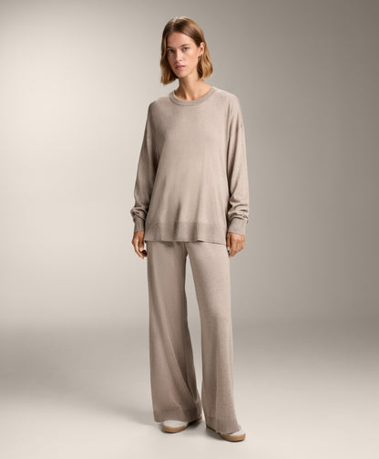 Round neck knit jumper 10% cashmere