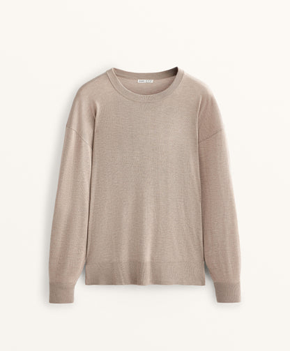 Round neck knit jumper 10% cashmere