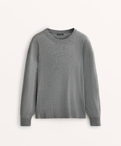 Round neck knit jumper 10% cashmere
