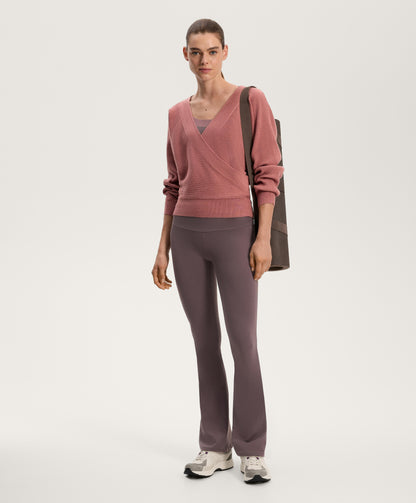 Crossover rib knit jumper