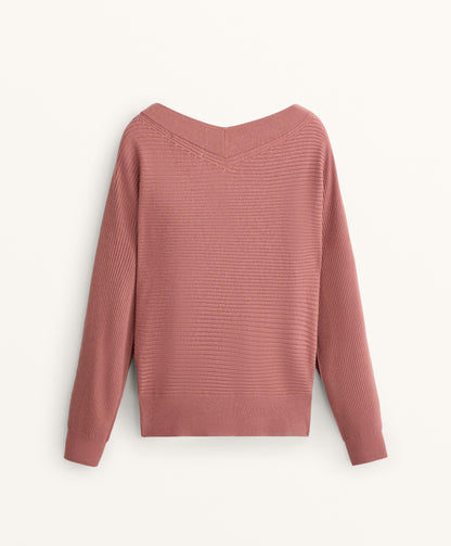Crossover rib knit jumper
