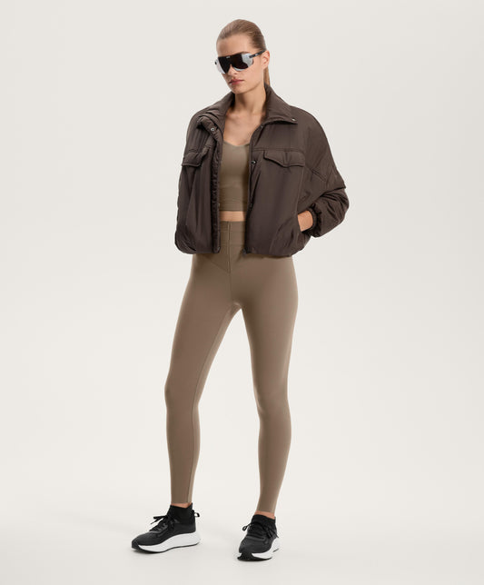 Ankle-length high rise Compressive core control block leggings 65 cm