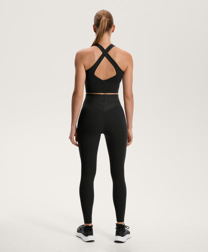 Ankle-length high rise Compressive core control block leggings 65 cm