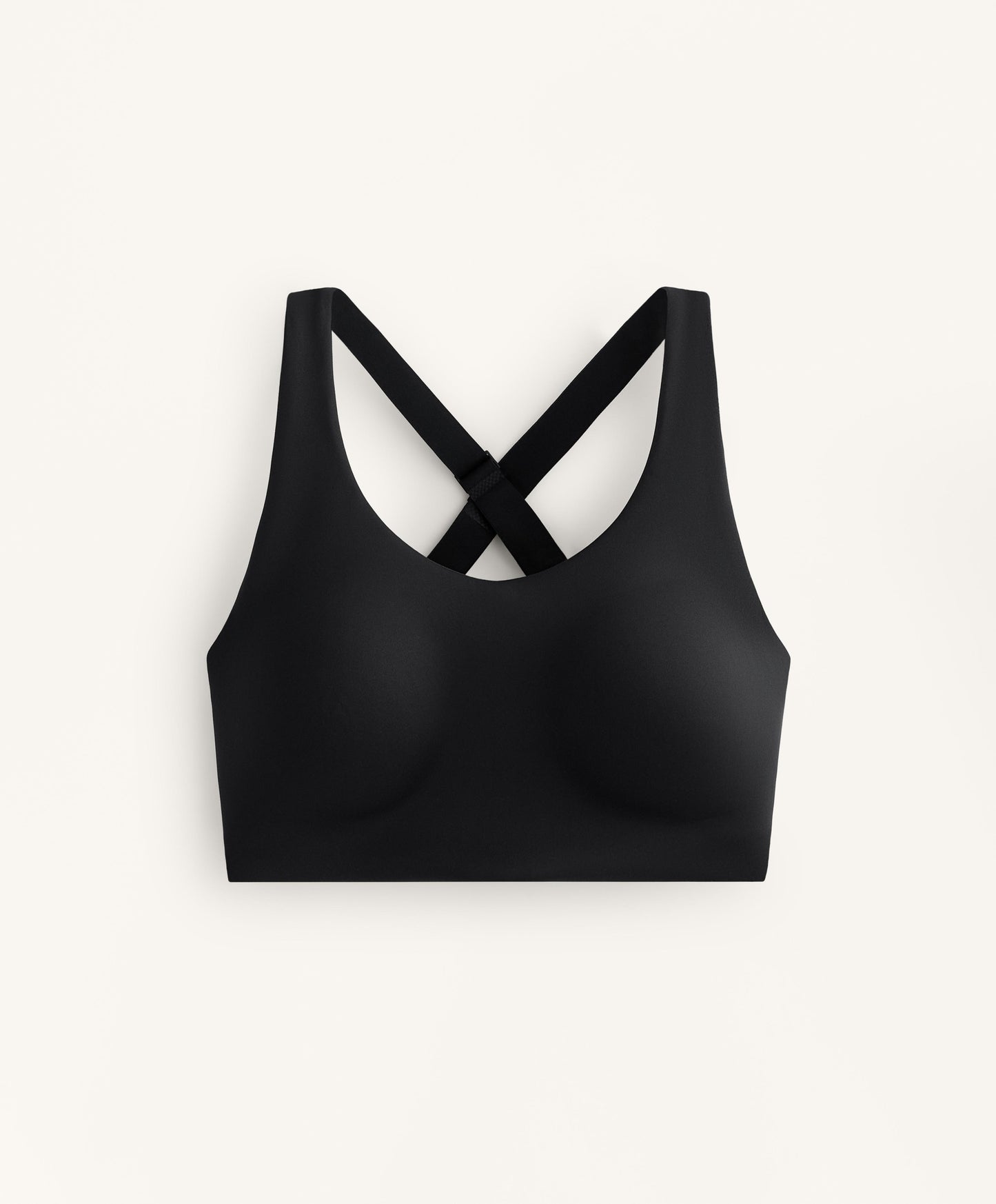 Compressive cross-back sports bra with firm support