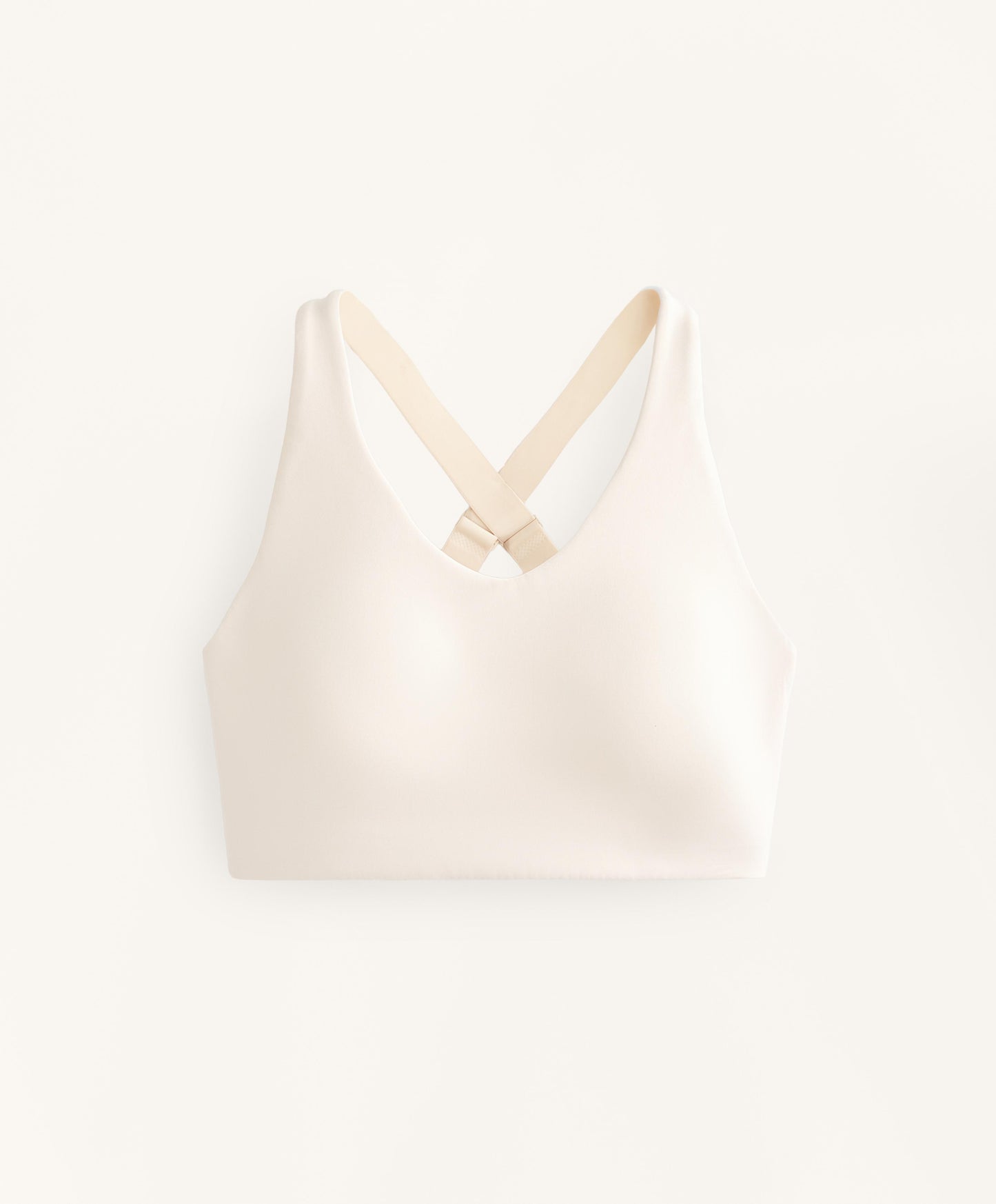 Compressive cross-back sports bra with firm support