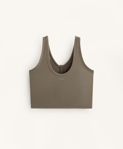 Comfortlux rib open back baker tank top