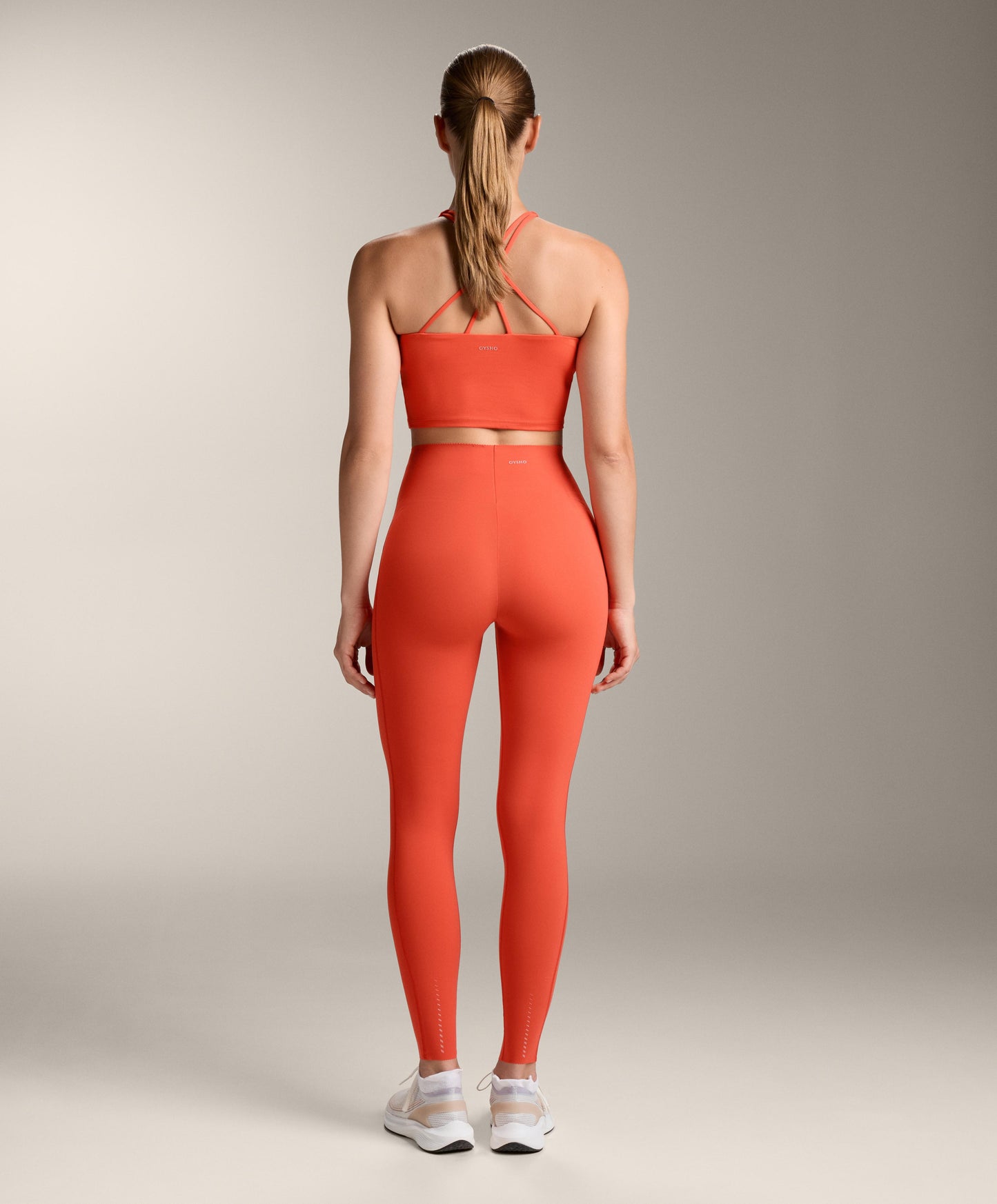 High-rise compressive core control 65cm ankle-length leggings